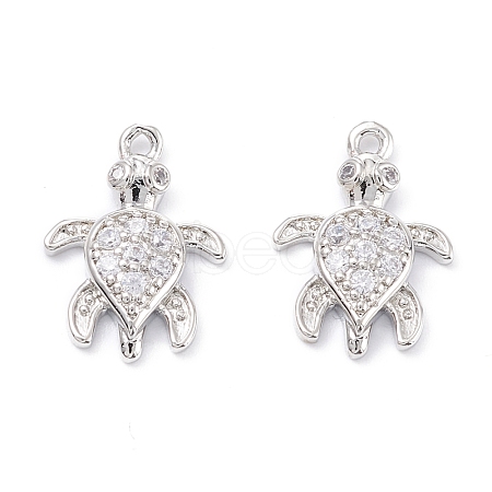 Rack Plating Brass Micro Pave Cubic Zirconia Pendants ZIRC-C026-07P-1