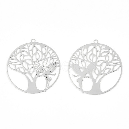 Rack Plating Brass Filigree Pendants KKC-T001-56P-1