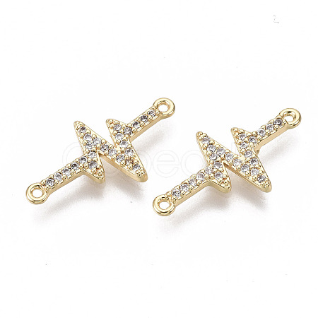 Brass Micro Cubic Zirconia Normal Links Connectors KK-N231-78-NF-1
