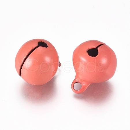 Baking Paint Iron Bell Pendants IFIN-WH0052-03M-1