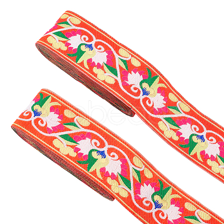 Ethnic Style Polyester Ribbons OCOR-WH0079-65B-1