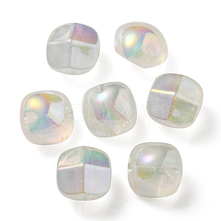 UV Plating Luminous Transparent Acrylic Beads OACR-P010-01B-1
