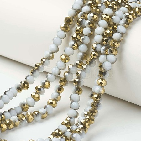 Electroplate Opaque Glass Beads Strands EGLA-A034-P6mm-O08-1