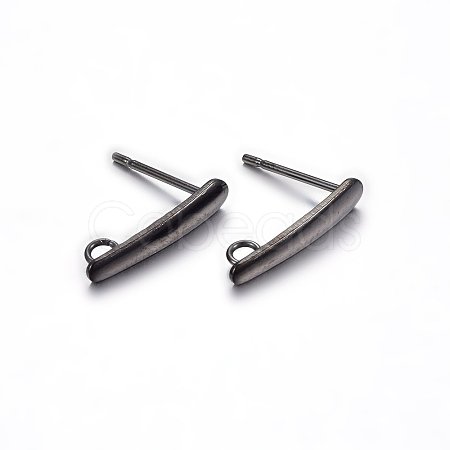304 Stainless Steel Stud Earring Findings Ion Plating(IP) STAS-H467-05B-1