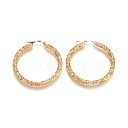 201 Stainless Steel Geometric Hoop Earrings STAS-D171-12A-G-1