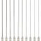 BENECREAT 10Pcs 10 Style Iron Dispensing Needles, with Brass Joint, Platinum, 11.5~12x0.6x0.58cm, pin: 0.5~1.8mm, 1pc/style