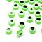 Resin Beads, Flat Round, Evil Eye, Pale Green, 10~11x5~7mm, Hole: 2mm