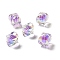 Two Tone UV Plating Rainbow Iridescent Acrylic Beads, Rectangle, Dark Orchid, 15~15.5x14x14mm, Hole: 2.7mm