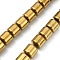 Electroplated Synthetic Non-magnetic Hematite Beads Strands, Long-Lasting Plated, Coloum, Real 24K Gold Plated, 12~13x12~13mm, Hole: 0.8~0.9mm, about 33pcs/strand, 15.71~15.79 inch(39.9~40.1cm)