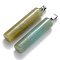 Natural Flower Amazonite Pendants, with Platinum Tone Iron Pinch Bail, Column, 43~46x10mm, Hole: 4x7mm