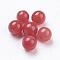 Natural Magnesite Beads, Gemstone Sphere, Dyed, Round, Undrilled/No Hole Beads, Gemstone Sphere, Red, 2.5mm