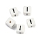 Porcelain Beads, Square with Letter, Letter I, 8.5x8.5x8.5mm, Hole: 1.6mm