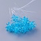 Glass Woven Beads, Flower/Sparkler, Made of Horse Eye Charms, Deep Sky Blue, 13mm