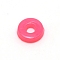 Opaque Acrylic Beads, Flat Round, Deep Pink, 6x1.5mm, Hole: 2mm, about 830pcs/bag