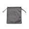 Velvet Jewelry Drawstring Storage Pouches, Rectangle, Gray, 12x10.5x0.4cm