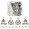 20Pcs Tibetan Style Alloy Chandelier Component Links, Triangle, with 100Pcs Jump Rings, Antique Silver, Link: 22x18.5x1.5mm, Hole: 1.6mm & 1.8mm