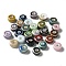 Handmade Porcelain Beads, Flat Round, Mixed Color, 9.5~10x6mm, Hole: 3mm