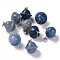 Dyed & Heated Natural Blue Aventurine Pendants, Planet Charms, with Platinum Plated Alloy Snap on Bails, 19.5~21.5x18~18.5mm, Hole: 5.5x3.3mm