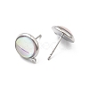 Brass Glass Stud Earrings KK-F916-04P-2