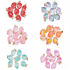 48Pcs 6 Colors Two Tone Transparent Spray Painted Glass Pendants GLAA-NB0001-38-4