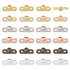 24Pcs 6 Colors Rack Plating Brass Pave Clear Cubic Zirconia Connector Charms KK-FH0005-83-1