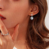 Brass Micro Pave Cubic Zirconia Stud Dangle Earrings for Women WGC617F-01-3