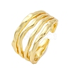 Rack Plating Brass Cuff Finger Rings for Women RJEW-M028-23G-2