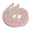 Pink & Clear Crackle Glass Round Beads Strands X-CCG-Q002-10mm-01-4