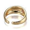 Brass Micro Pave Clear Cubic Zirconia Cuff Rings RJEW-H538-03G-C-2