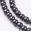 Non-Magnetic Synthetic Hematite Beads Strands G-H1624-6mm-2-3