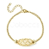 Natural Mixed Gemstone Bullet Link Bracelet BJEW-JB09563-2