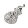 Brass Micro Pave Clear and Green Cubic Zirconia Pendants KK-H279-02P-2