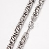Non-Tarnish 201 Stainless Steel Byzantine Chain Necklaces X-NJEW-K062-01P-6mm-2