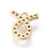 Golden Plated Brass Micro Pave Cubic Zirconia Charms ZIRC-L075-51C-2