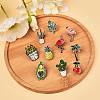 10Pcs 10 Style Alloy Enamel Brooches JEWB-SZ0001-09-4