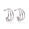 Non-Tarnish 304 Stainless Steel C-shape Stud Earrings EJEW-G298-13B-P-1