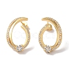 Brass Micro Pave Clear Cubic Zirconia Stud Earrings for Women EJEW-A110-04G-2