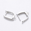 Brass Micro Pave Cubic Zirconia Hoop Earring Findings with Latch Back Closure KK-T048-033P-NF-2