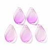 Transparent Spray Painted Glass Pendants GLAA-S190-014A-04-1