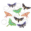 4 Pairs 4 Colors Butterfly Alloy & Acrylic Hoop Earrings EJEW-TA0001-88B-3