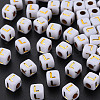 Opaque White Acrylic Beads X-MACR-Q242-010L-1