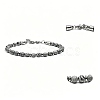 Natural Map Stone Round Beaded Bracelets with 304 Stainless Steel Clasps WG47F3F-02-1