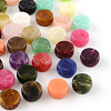 Flat Round Imitation Gemstone Acrylic Beads X-OACR-R050-M-1