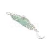 3Pcs 3 Styles Electroplated Natural Quartz Crystal Nuggets Copper Wire Wrapped Pendants PALLOY-JF03128-08-4