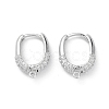 Brass Micro Pave Clear Cubic Zirconia Hoop Earring Findings EJEW-K245-20P-1