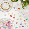 120Pcs 12 Colors Glass Butterfly Charms PALLOY-DC00029-5
