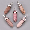 Natural Rhodonite Double Terminated Pointed Pendants G-J261-B04-1