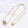 PVD Vacuum Plating 304 Stainless Steel Round Snake Chain Necklace NJEW-S420-009C-G-5