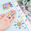 52Pcs 26 Style Rack Plating Spray Painted Alloy 1-Loop/2-Loop Link Pendants FIND-NB0004-34-3