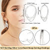 Beebeecraft 1 Pair 925 Sterling Silver Leverback Earring Findings STER-BBC0006-33-2